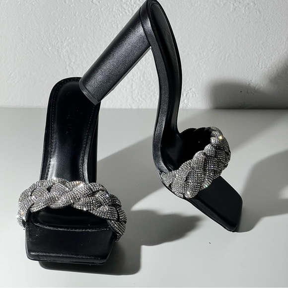 Silver Sparkly Sandal Heel - Picture 2 of 6